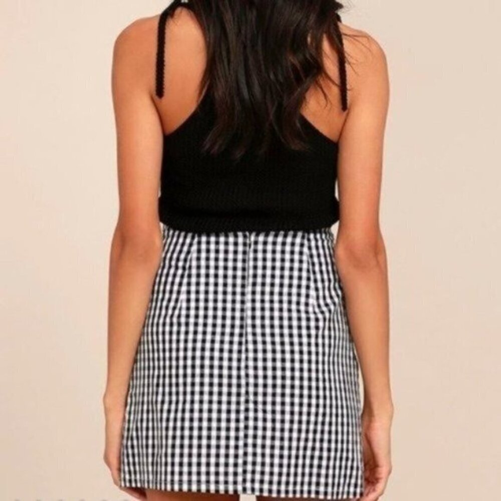 Lulu's Collegiate Gingham Ruffle Mini Skirt - Picture 4 of 6